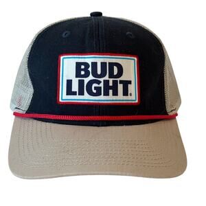 BUD LIGHT/BUDWEISER Hat/Cap Blue, Silver, Red, White, Adjustable Snap Back*CLEAN